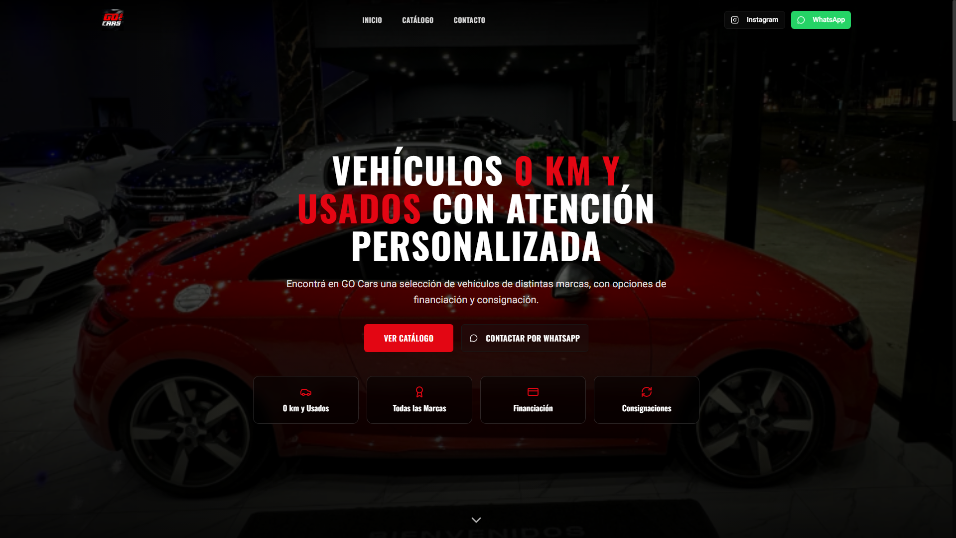 Web real de Go Cars Canning